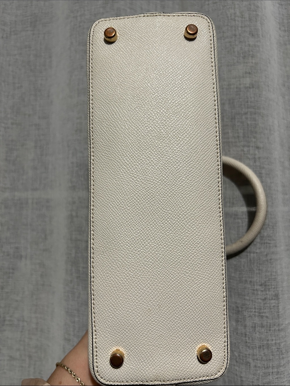 Coach Cream Pebbled Leather Dome Satchel - Picture 6 of 10